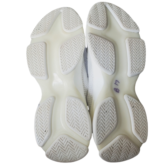 Steve Madden GAURI Dad Sneaker Off-White knit/Hot pink platforms athletic - Picture 8 of 15